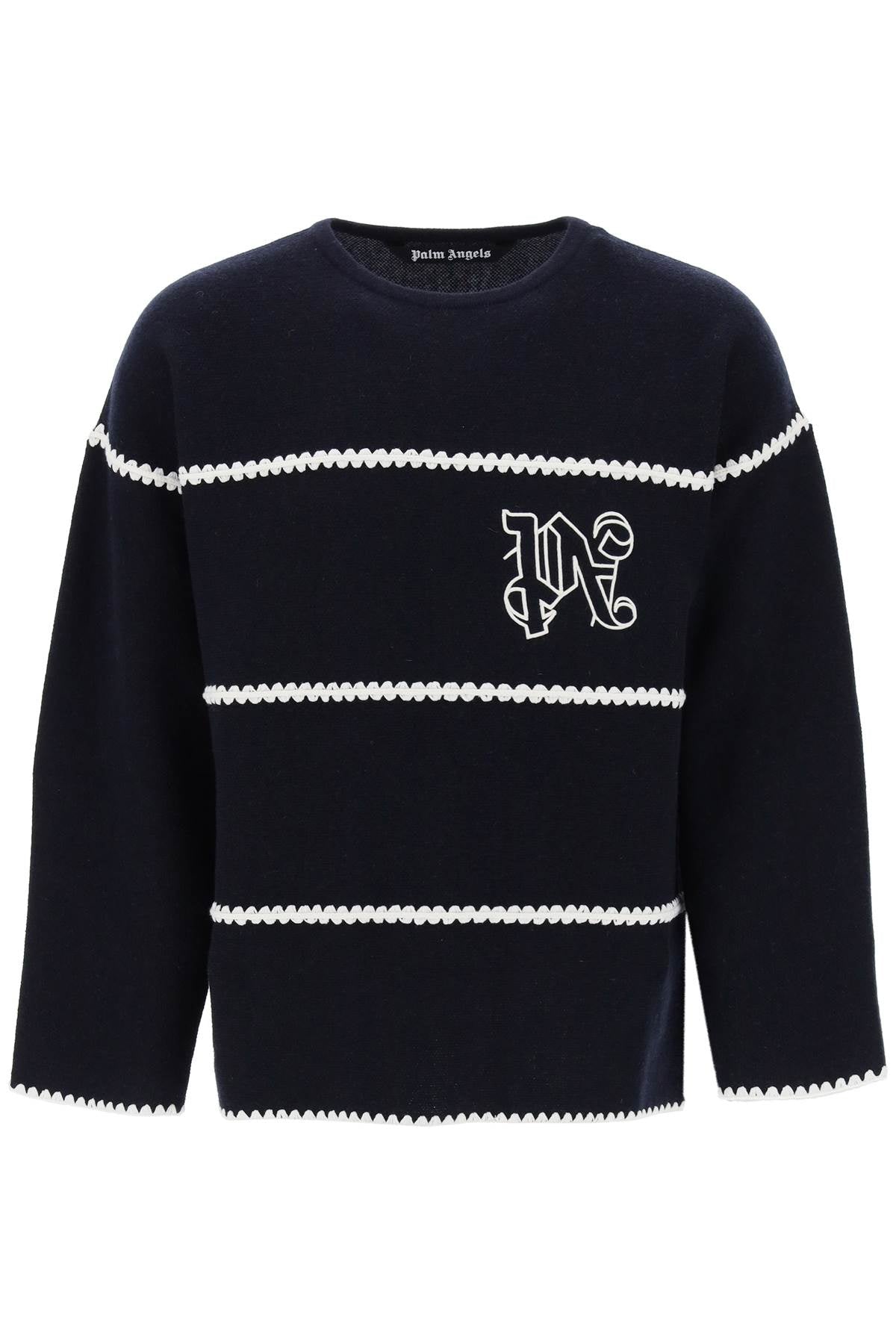 PALM ANGELS Monogram Wool Blend Sweater