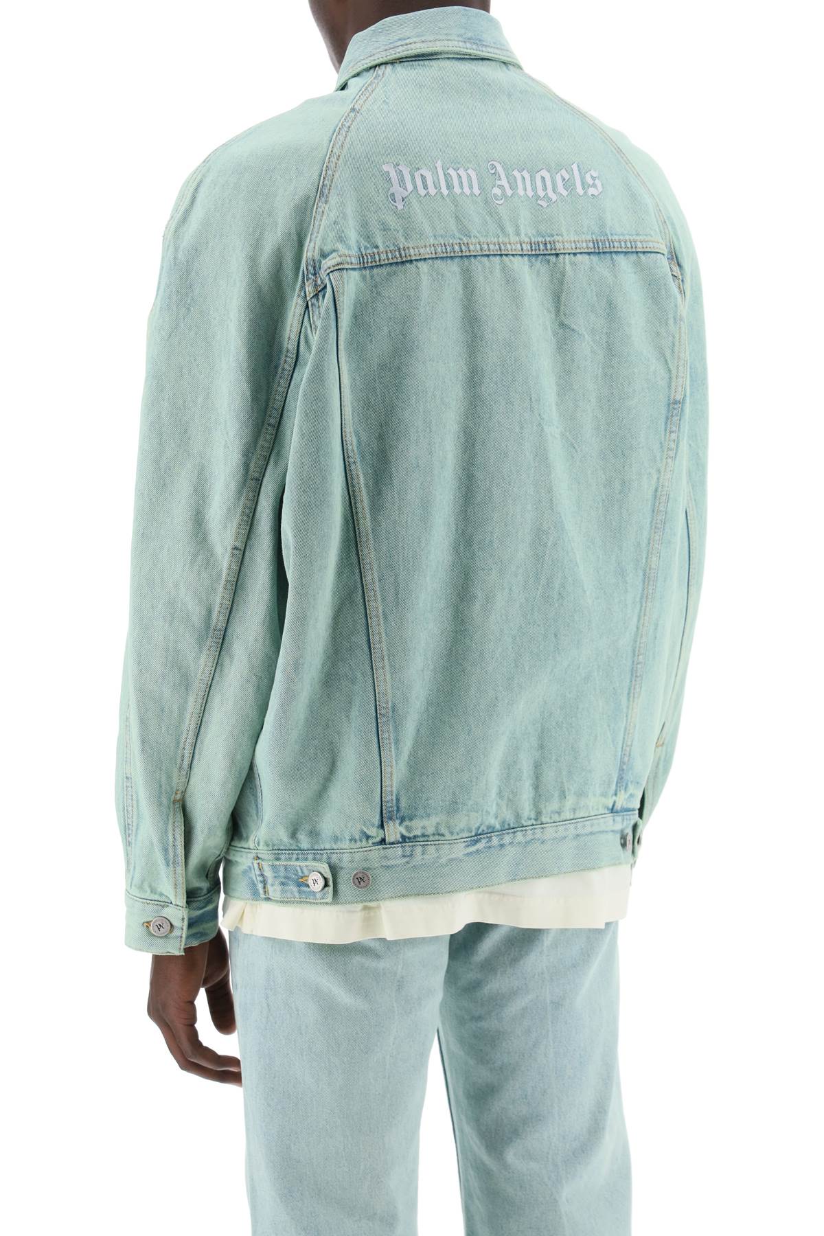 PALM ANGELS Denim Overdye Jacket - Relaxed Fit (Size M)