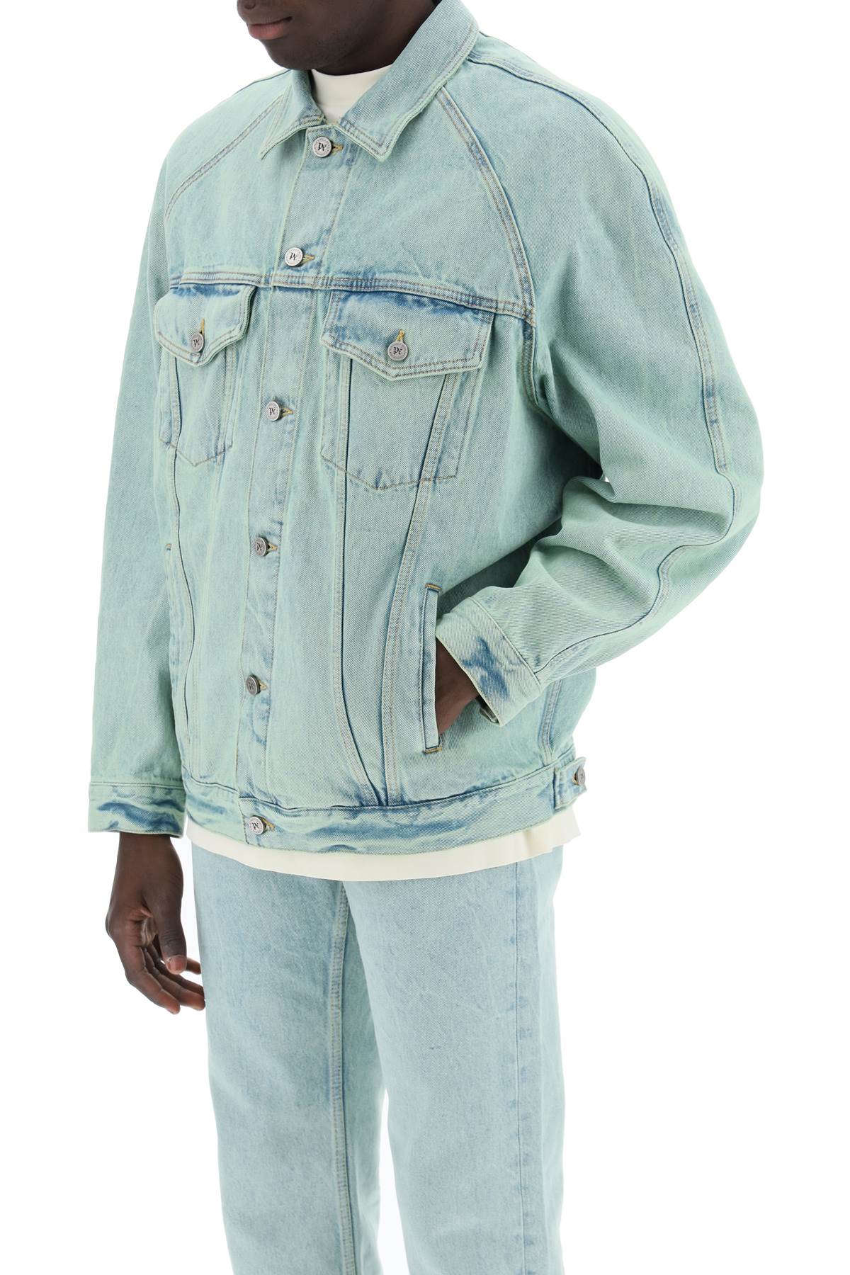 PALM ANGELS Denim Overdye Jacket - Relaxed Fit (Size M)