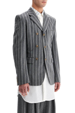 COMME DES GARÇONS HOMME PLUS Men's Striped Wool Jacket - Regular Fit