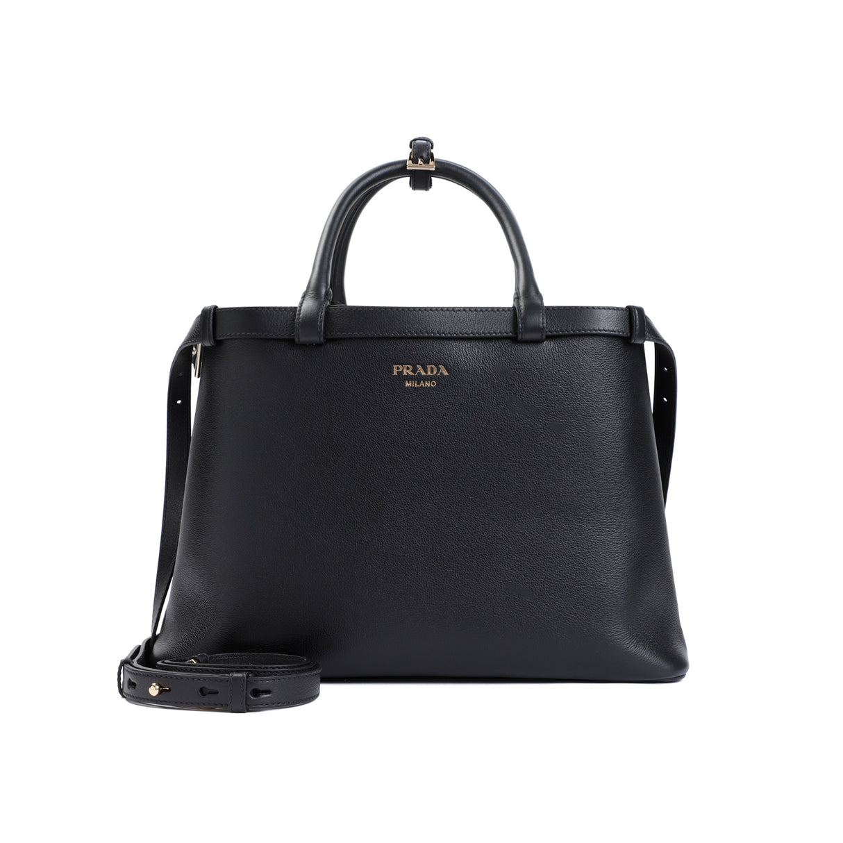 PRADA Elegant Handbag with Double Compartments - W:35cm, H:25cm, D:14cm