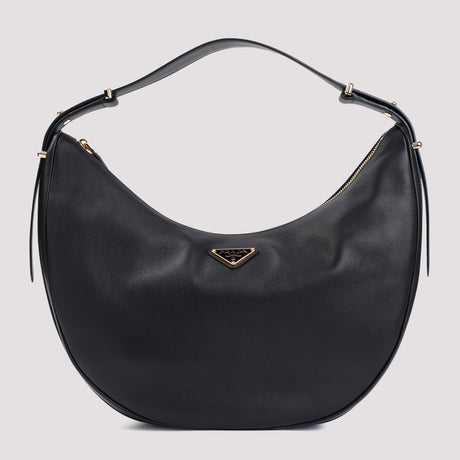 PRADA Luxury Leather Hobo Handbag with Adjustable Handle