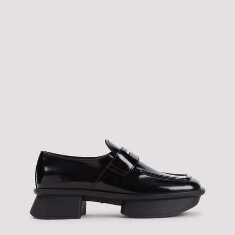 PRADA Elegant Leather Loafers with 4cm Heel