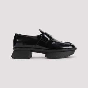 PRADA Elegant Leather Loafers with 4cm Heel