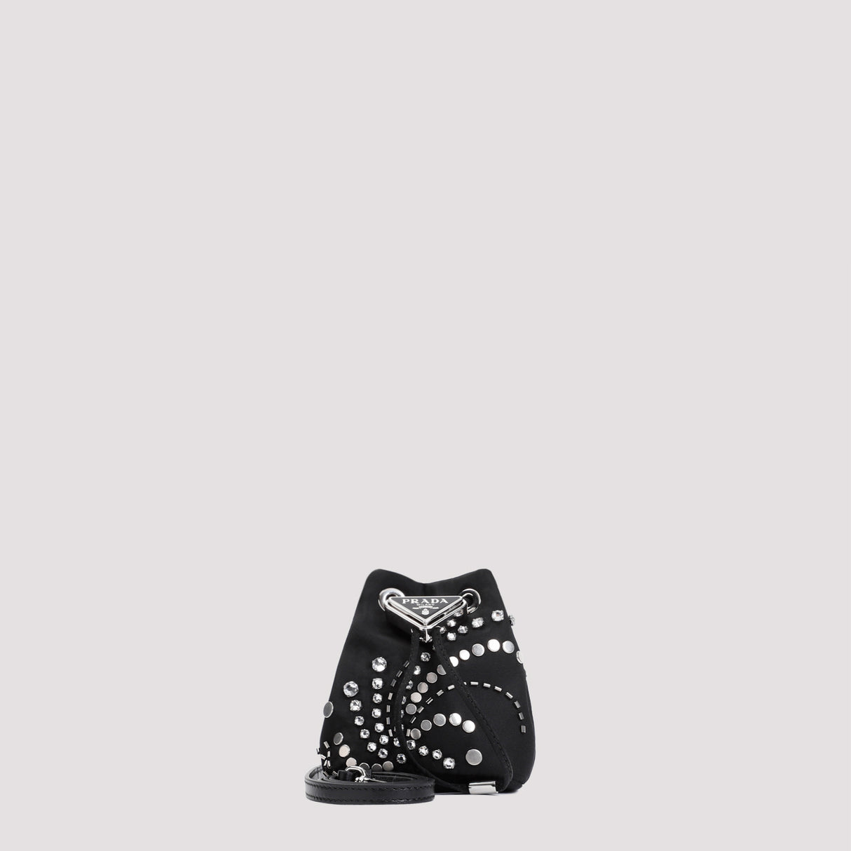 PRADA Mini Luxury Pouch Handbag with Crystal Accents