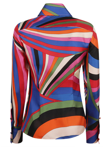 PUCCI Silk Shirt with Unique Iridescent Print