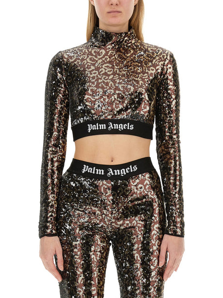 PALM ANGELS Sequined Mini Top for Women - Size S