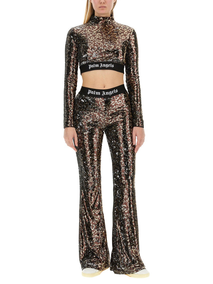 PALM ANGELS Sequined Mini Top for Women - Size S