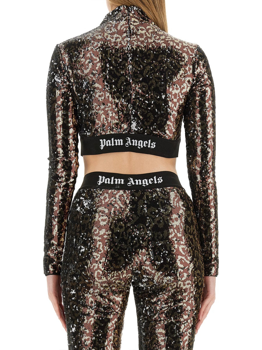 PALM ANGELS Sequined Mini Top for Women - Size S