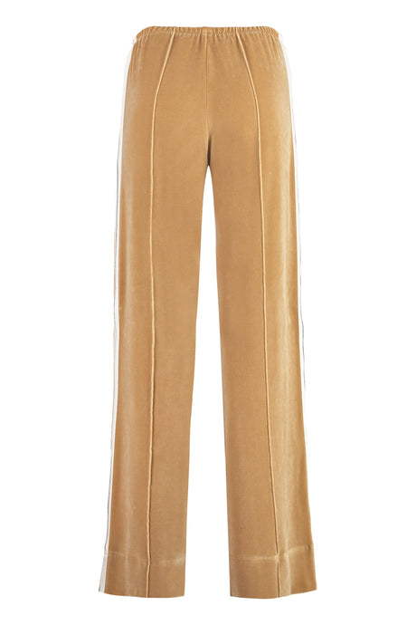 PALM ANGELS Velvet Trousers with Contrast Stripes