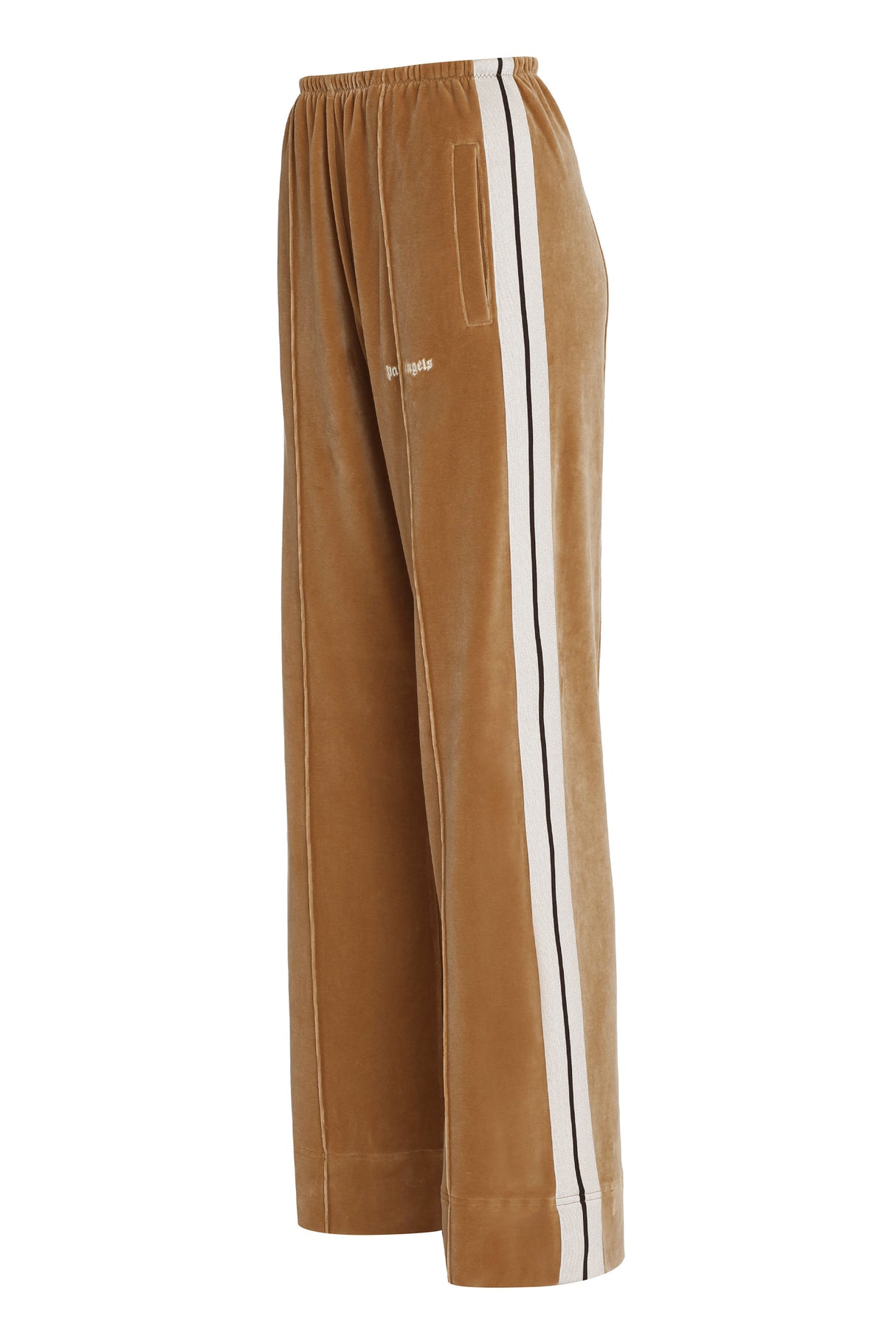 PALM ANGELS Velvet Trousers with Contrast Stripes