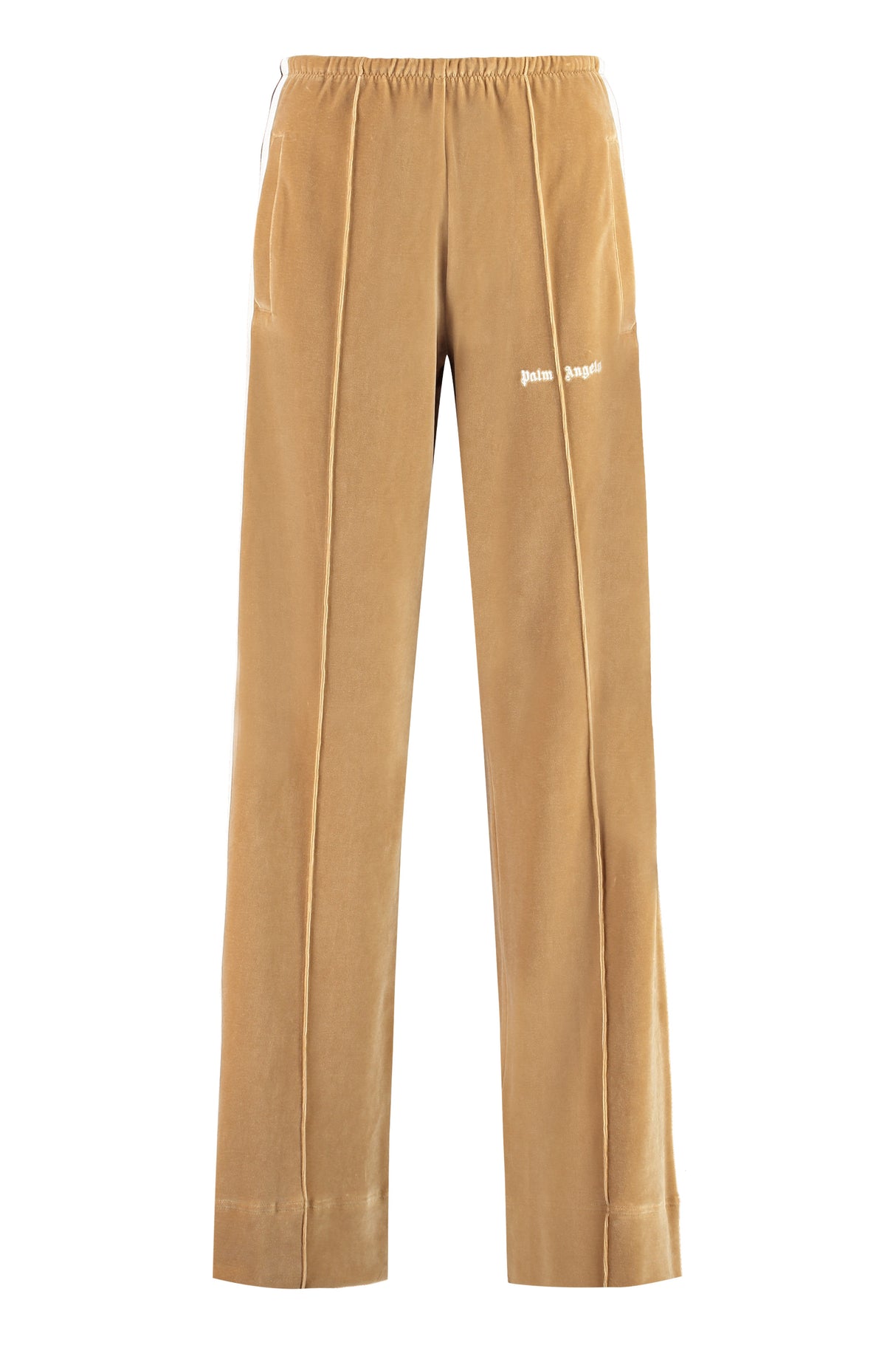 PALM ANGELS Velvet Trousers with Contrast Stripes