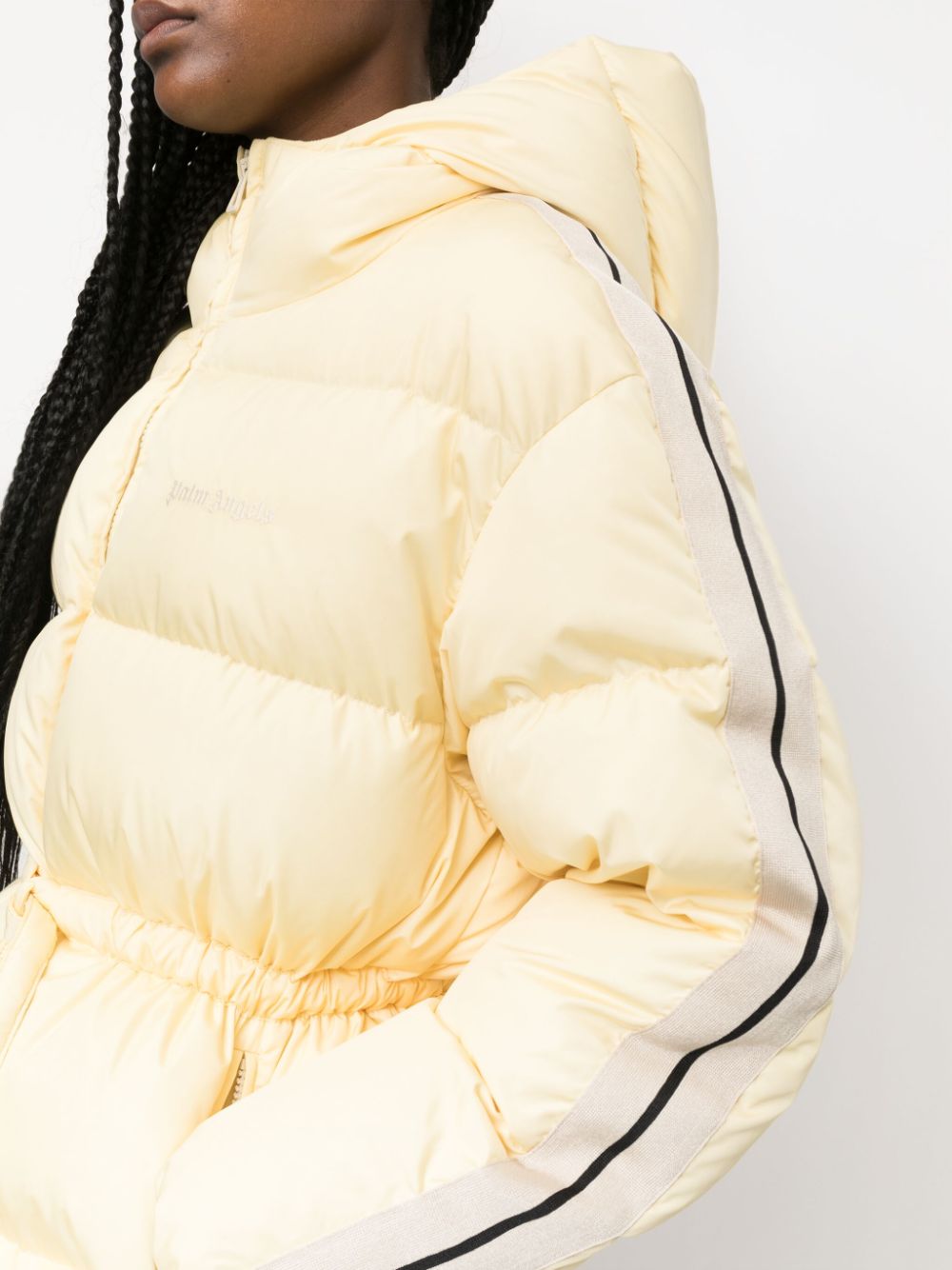 Women's Black Hooded Down Jacket from FW23 Collection by Palm Angels