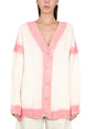 PALM ANGELS Patent Leather Effect Palm Cardigan - Women’s V-Neck