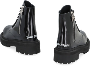 PALM ANGELS Leather Combat Boots for Women - FW23