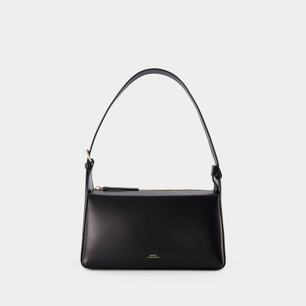 A.P.C. Elegant Black Calfskin Hobo Shoulder Bag