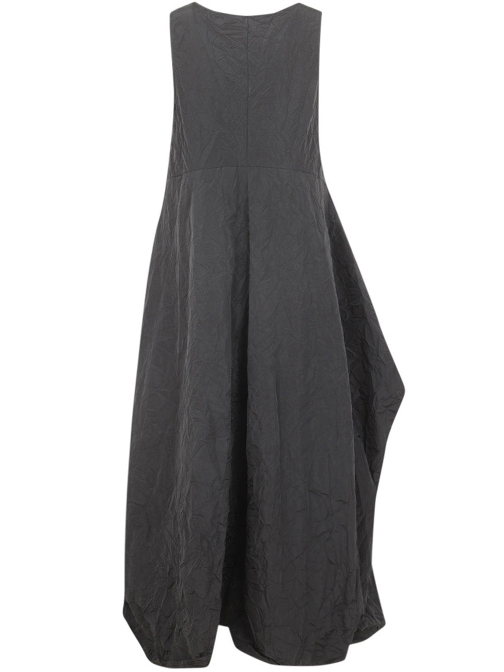 MARIA CALDERARA Crinkled Opaque Taffeta Long Dress