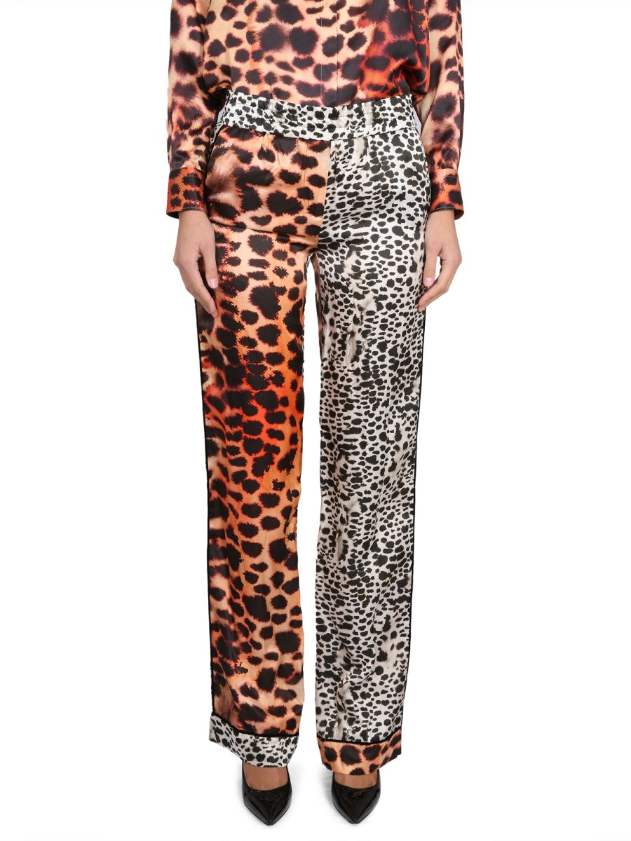 ROBERTO CAVALLI Moray Eel Print Trousers for Women