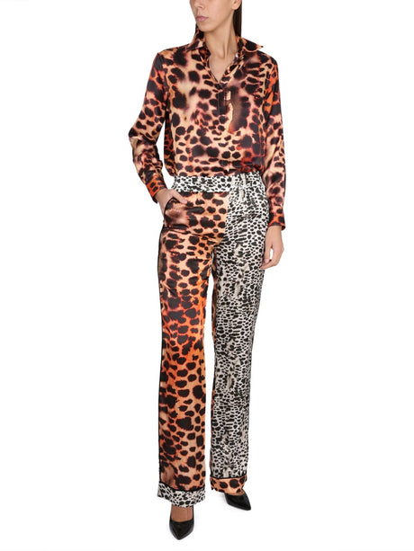 ROBERTO CAVALLI Moray Eel Print Trousers for Women