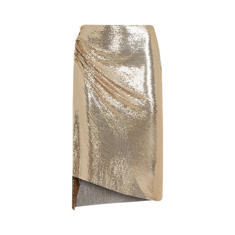 RABANNE Metallic Knee-Length Skirt