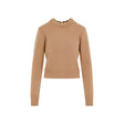 RABANNE Chic Round Neck Pullover with Metallic Chain Detail - Women's Sweater