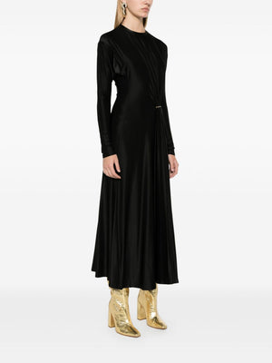 RABANNE Elegant Long Dress with Ruching - Women’s Spring Summer 25