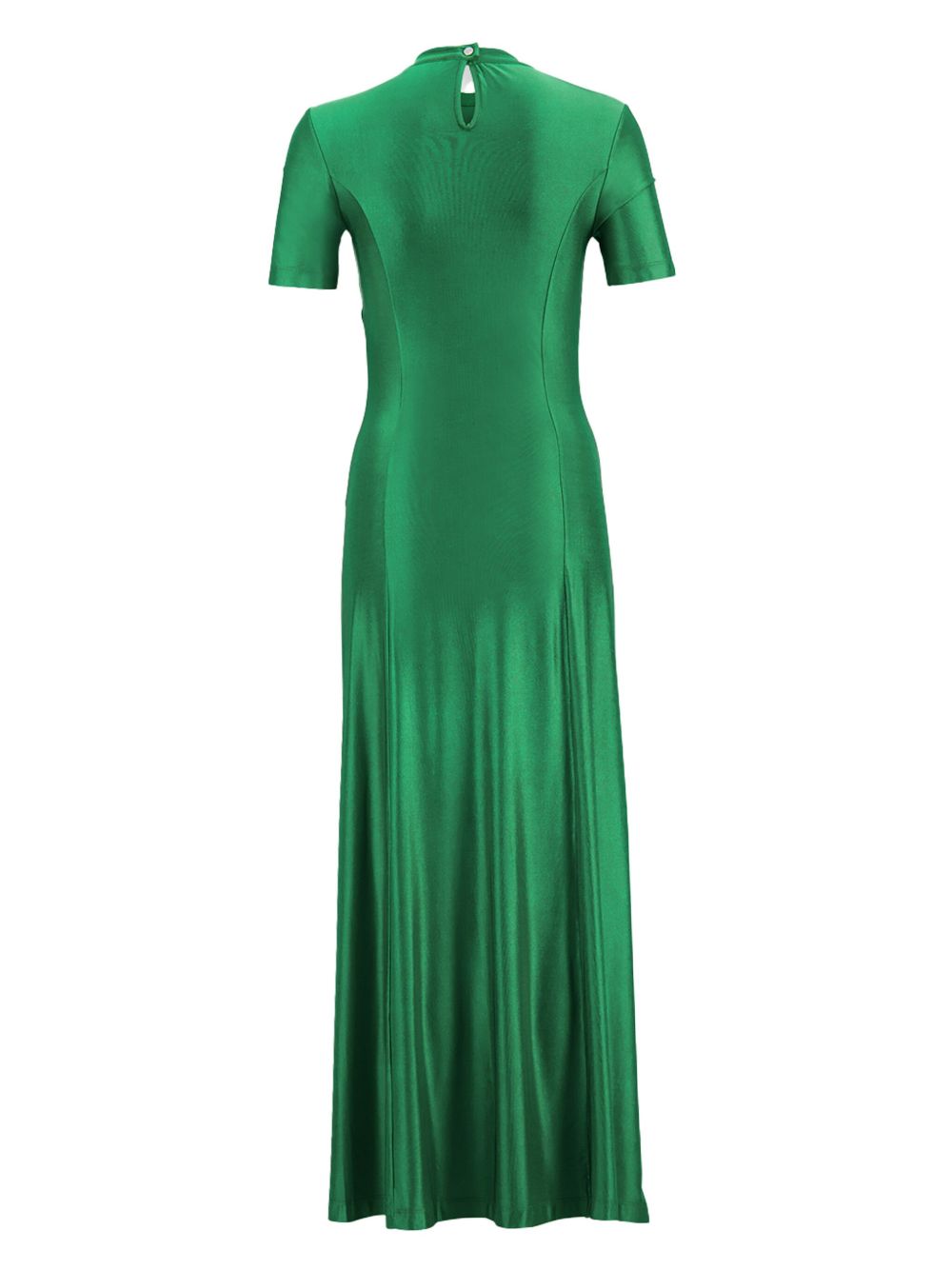 RABANNE Fitted Long Dress with Asymmetric Hem and Buttons