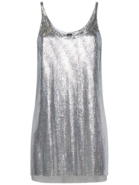 RABANNE Fitted Pixel Aluminum Mesh Top with Side Slit (Size 36)