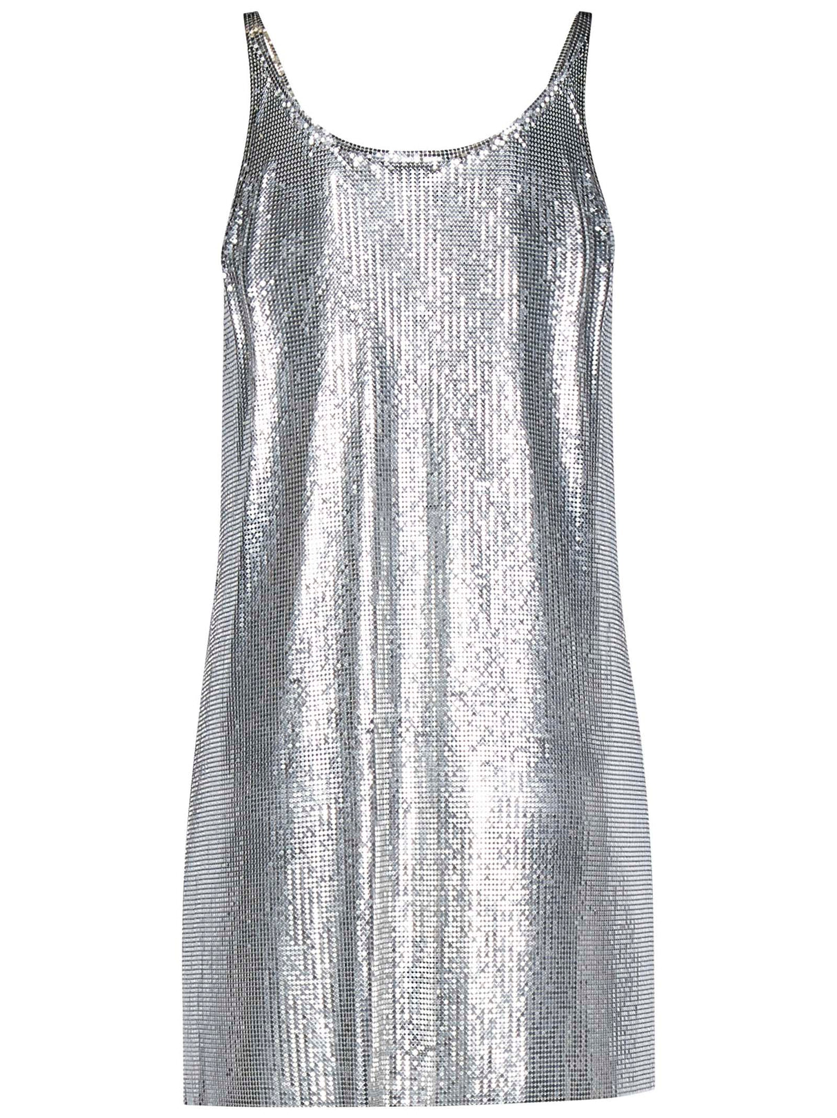 RABANNE Fitted Pixel Aluminum Mesh Top with Side Slit (Size 36)