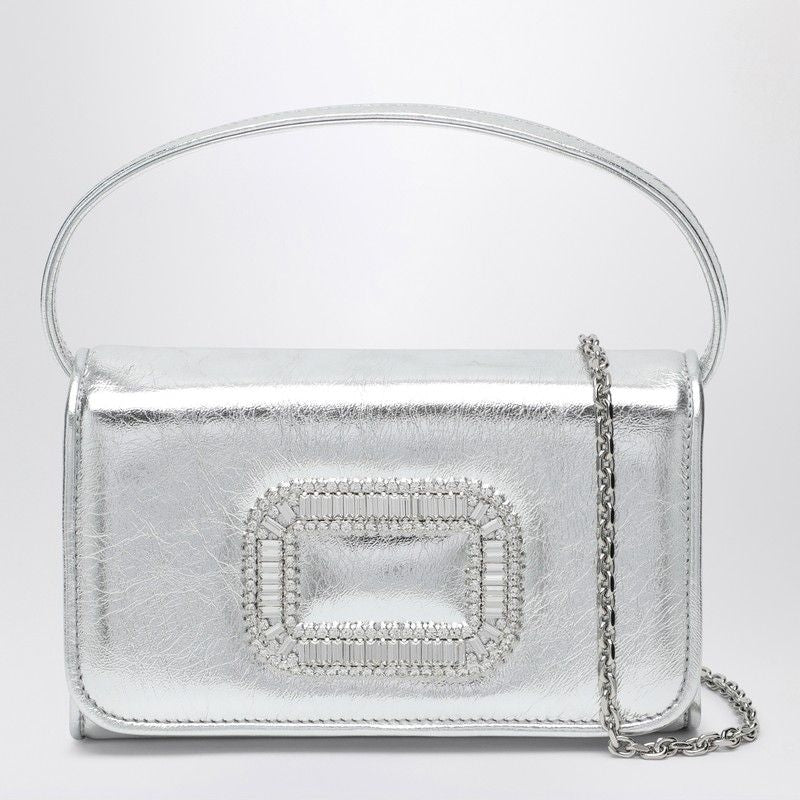 ROGER VIVIER Mini Leather Micro Handbag with Crystal Buckle