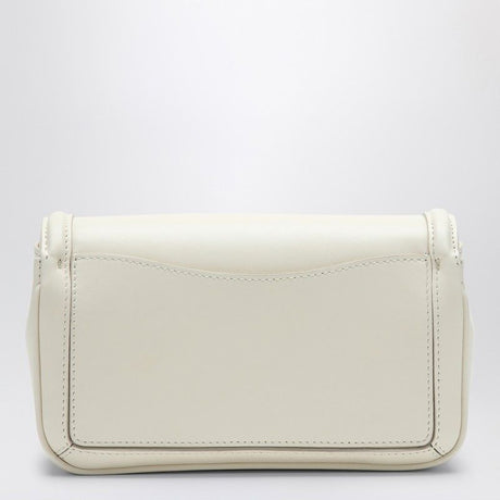 ROGER VIVIER Elegant Ecru Leather Mini Clutch with Crystal Buckle