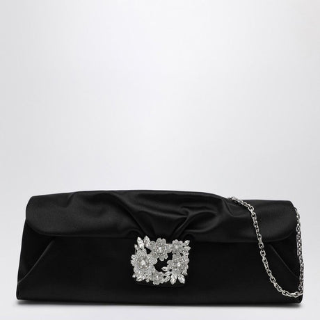 ROGER VIVIER Mini Satin Efflorescence Clutch Handbag with Jewelled Buckle