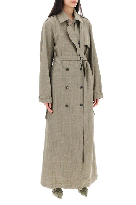 DRIES VAN NOTEN Womens Renwick Trench in Prince of Wales - Size Adjustable