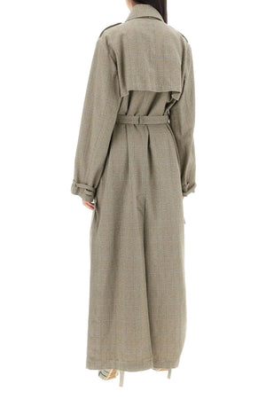 DRIES VAN NOTEN Womens Renwick Trench in Prince of Wales - Size Adjustable