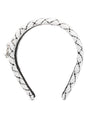 ROGER VIVIER Floral Strass Pearl Mini Headband with Crystal Detail