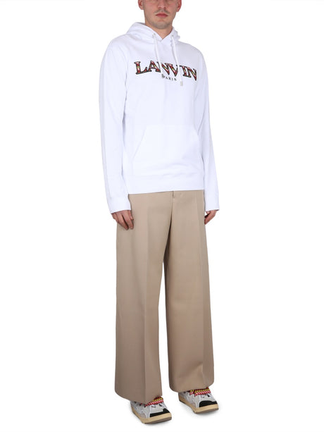 LANVIN Embroidered Logo Hooded Sweatshirt for Men