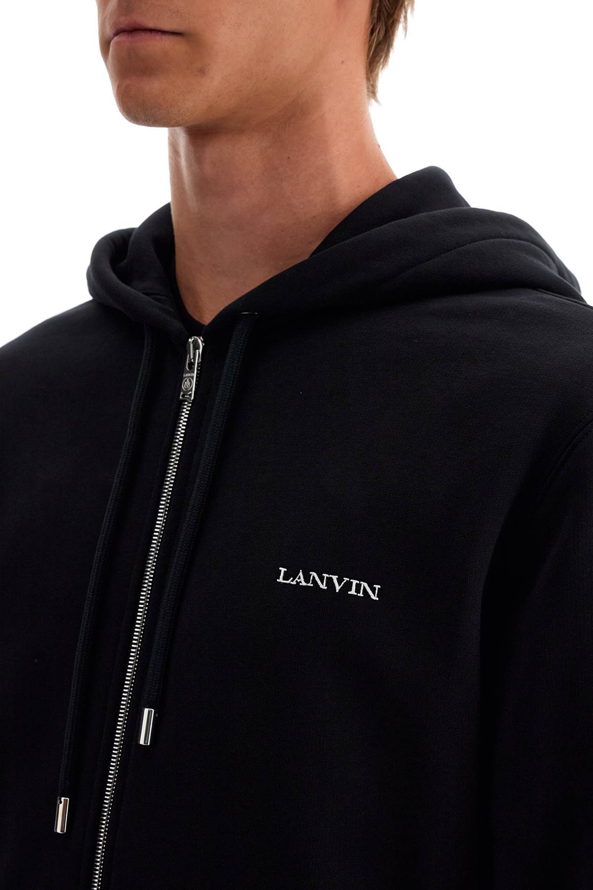 LANVIN Men's Hooded Zip-Up Sweatshirt