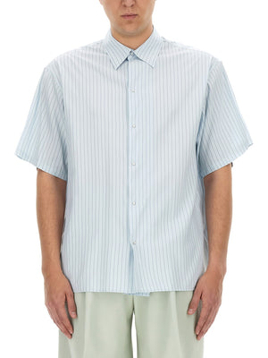 LANVIN Men's Striped Silk-Blend Shirt - Size 41