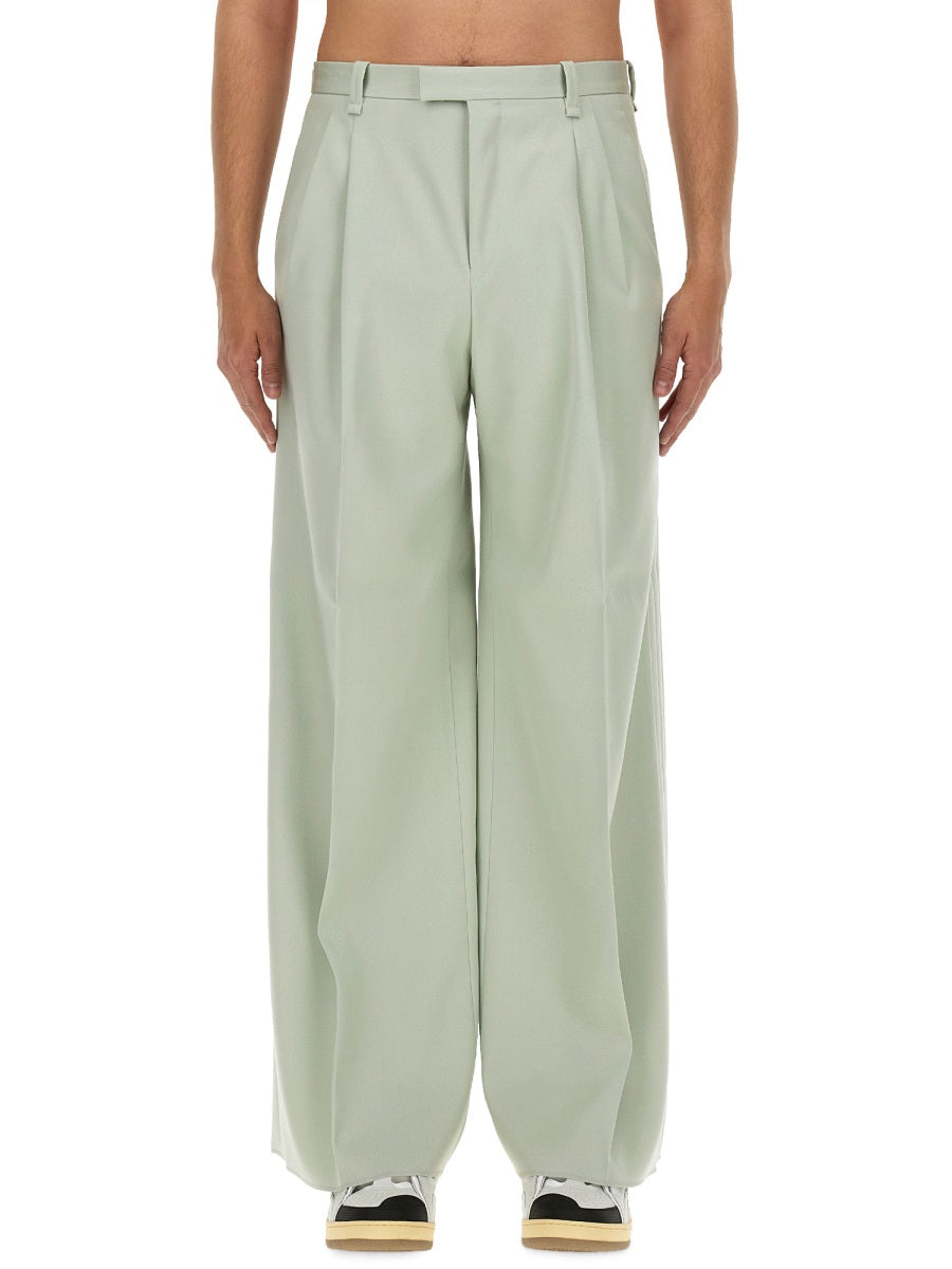 LANVIN Wide Leg Wool Pants for Men