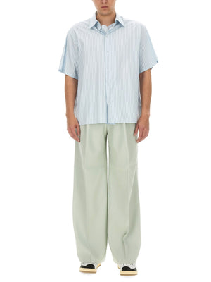 LANVIN Wide Leg Wool Pants for Men