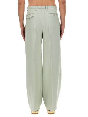 LANVIN Wide Leg Wool Pants for Men