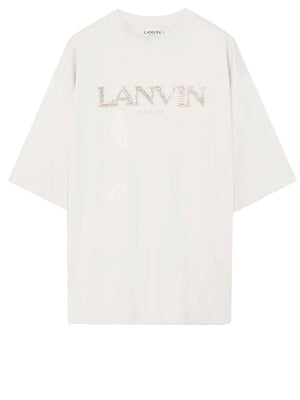 LANVIN メンズオーバーサイズプッティコットンTシャツ（ブランド名を除外し、外国語を避ける）