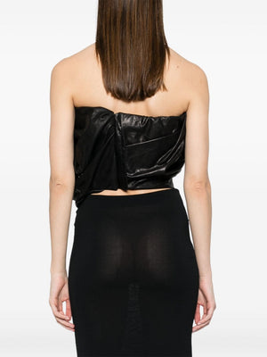 RICK OWENS Asymmetric Mini Leather Bustier