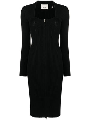 ISABEL MARANT Ribbed Stretch Wool Midi Dress