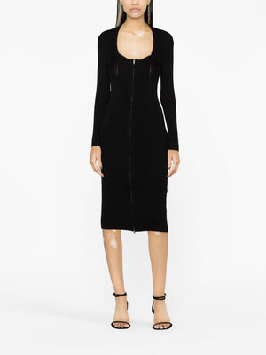 ISABEL MARANT Ribbed Stretch Wool Midi Dress