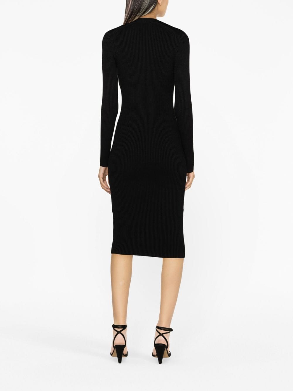 ISABEL MARANT Ribbed Stretch Wool Midi Dress