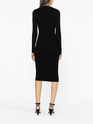 ISABEL MARANT Ribbed Stretch Wool Midi Dress