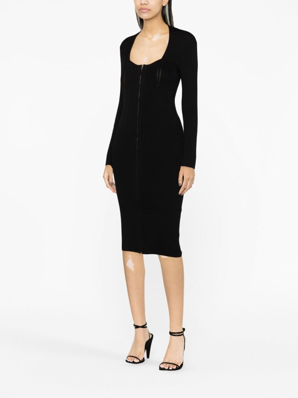 ISABEL MARANT Ribbed Stretch Wool Midi Dress