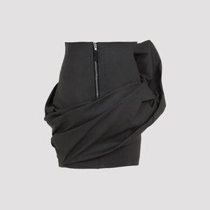 RICK OWENS Draped Cotton Mini Skirt for Women