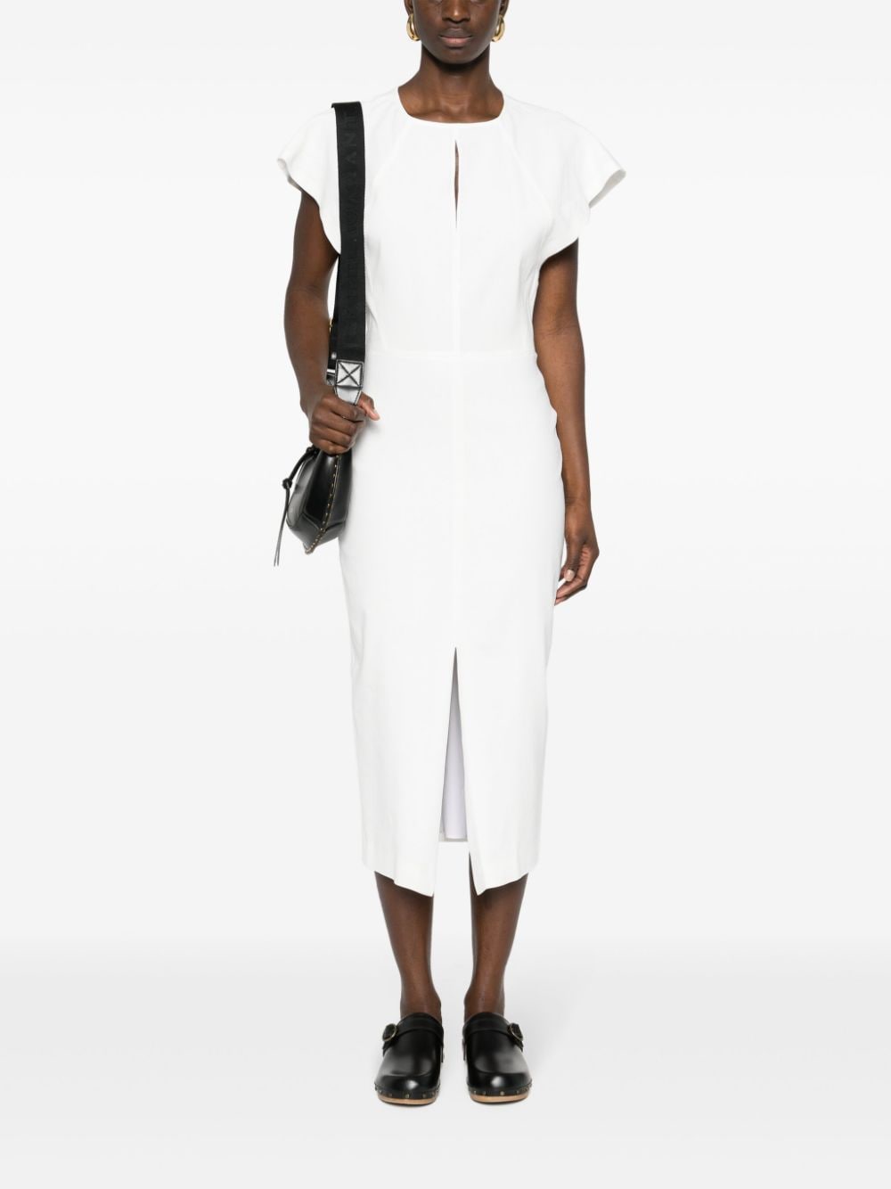 ISABEL MARANT Midi Dress with Keyhole Neck and Pencil Silhouette